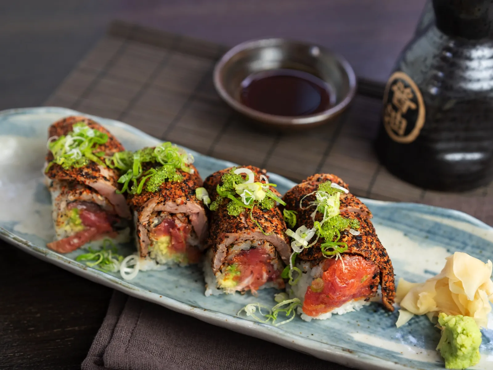 Seared tuna special roll at Kikoo Sushi