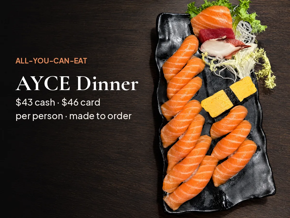 AYCE Dinner $43 cash or $46 card per person at Kikoo Sushi East Village