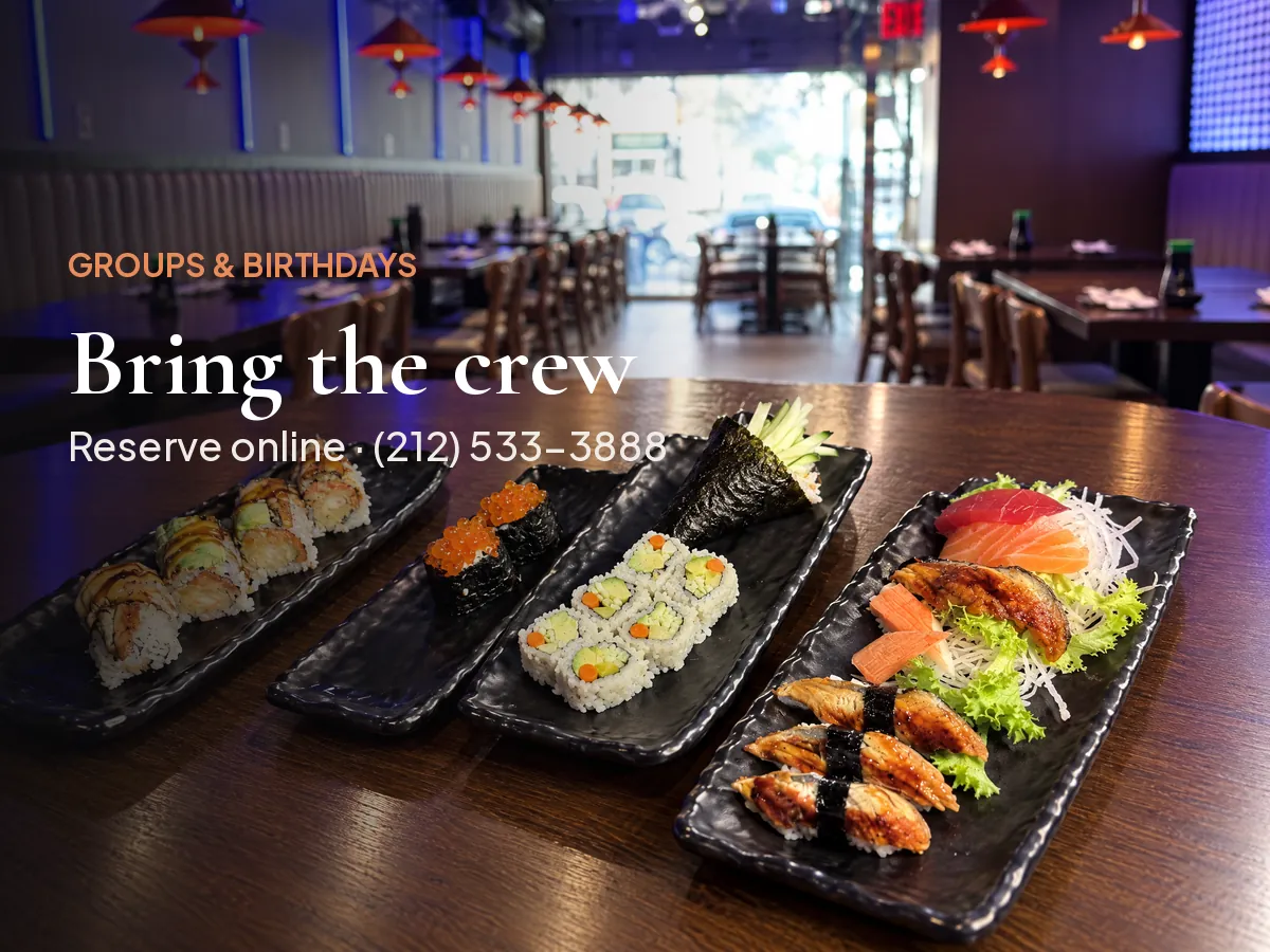 Groups and birthdays welcome at Kikoo Sushi East Village
