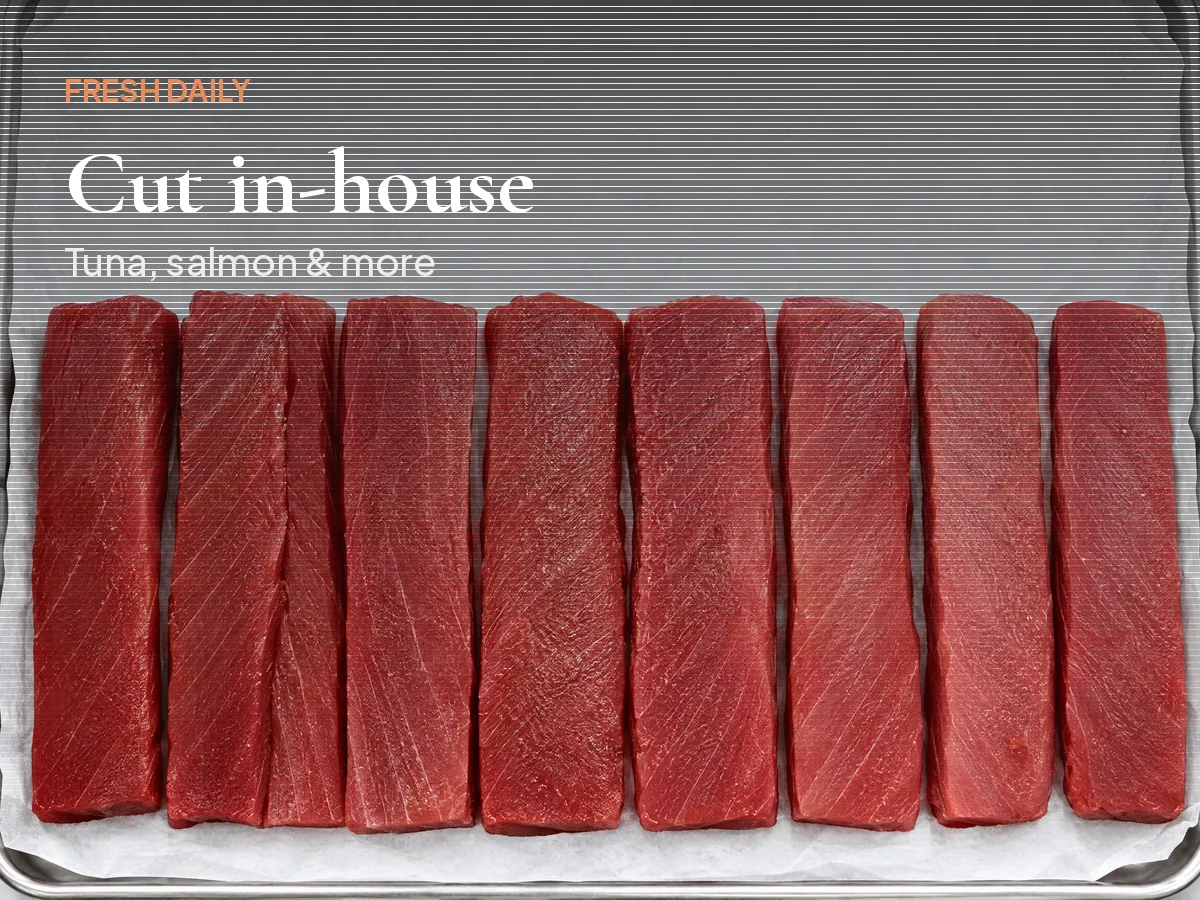Fresh tuna cut in-house daily at Kikoo Sushi